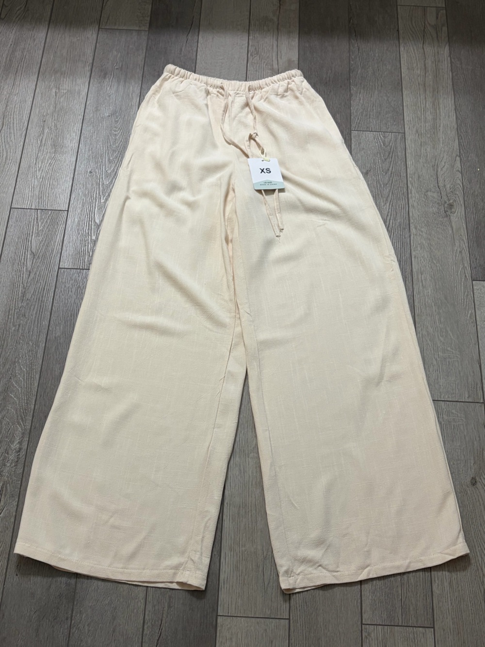 Wide-Leg Cream Pull-On Trousers - Lightweight Everyday Style